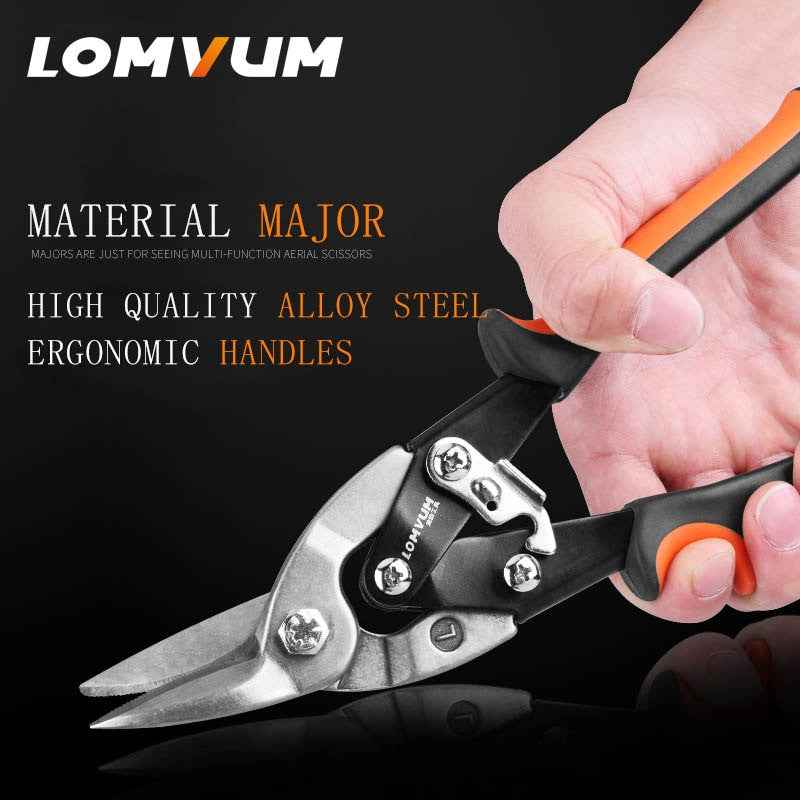 LOMVUM Metal Sheet Cutting Scissor Pvc Pipe Cutter Professional Industrial Shears Iron Scissors Multi purpose Scissors Tin Snips|tin snips|industrial shearsiron scissors