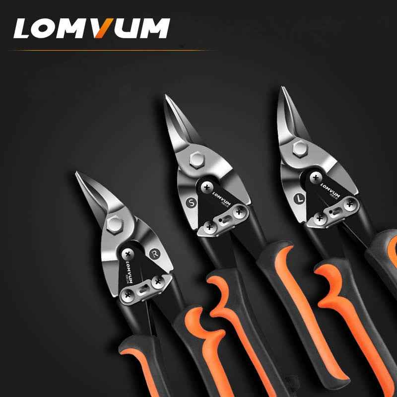 LOMVUM Metal Sheet Cutting Scissor Pvc Pipe Cutter Professional Industrial Shears Iron Scissors Multi purpose Scissors Tin Snips|tin snips|industrial shearsiron scissors