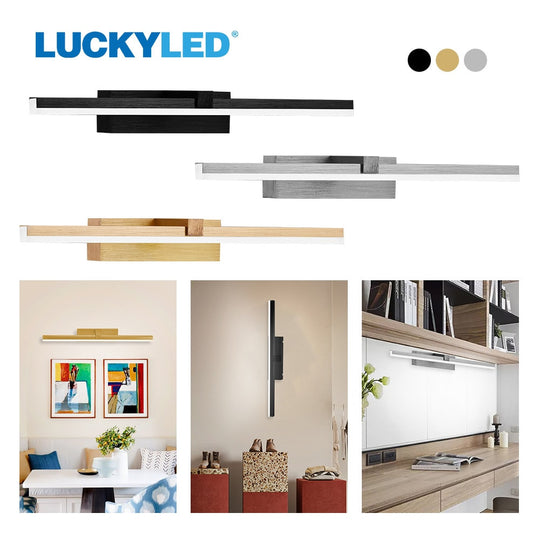 LUCKYLED LED Bathroom Light Waterproof Mirror Light 8W 12W AC85 265V Wall Light Fixture Modern Wall Lamp For Living Room Bedroom Frontier General Hardware