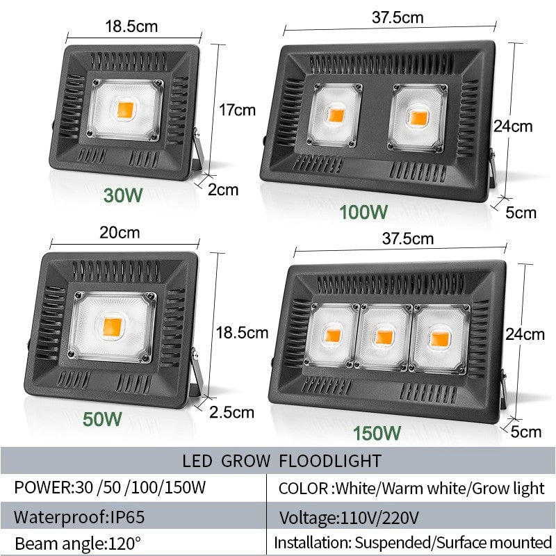 Led Grow Light 30W 50W 100W 150W AC 220V 110V Fitolamp IP65 Waterproof Full Spectrum For Flower Seeding Plant Growing Phyto Lamp|LED Grow Lights - Frontier General Hardware