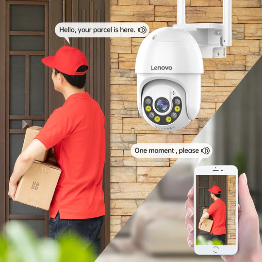 Lenovo 3MP 5MP PTZ WiFi IP Camera Outdoor Waterproof 4X Digital Zoom Color Night Vision CCTV Surveillance Frontier General Hardware