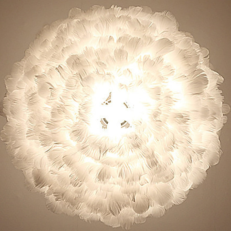 Loft Modern white nature Goose feather Pendant Lights romantic E27 led pendant lamps for home restaurant bedroom living room|pendant lamp|led pendant lamplamp for home - Frontier General Hardware