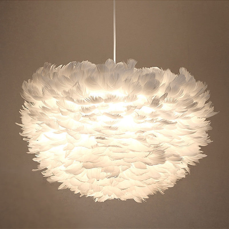 Loft Modern white nature Goose feather Pendant Lights romantic E27 led pendant lamps for home restaurant bedroom living room|pendant lamp|led pendant lamplamp for home - Frontier General Hardware