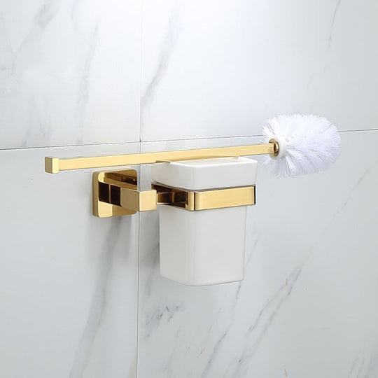 Luxury Golden Bathroom Brass Hardware Sets Towel Rack Paper holder Toilet Brush Holder Towel Holder hook Row hook Activity bar|Bath Hardware Sets - Frontier General Hardware