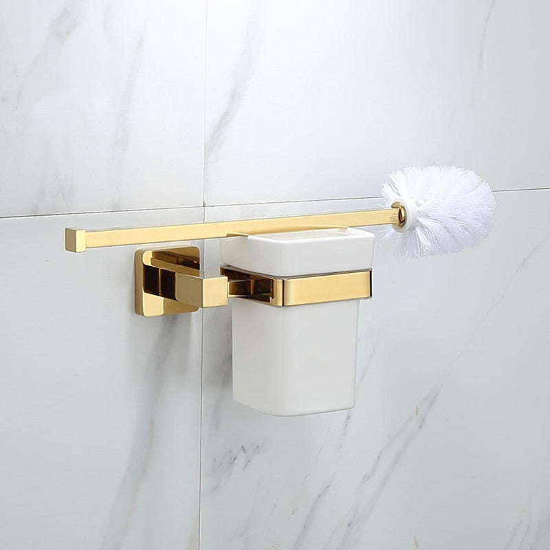 Luxury Golden Bathroom Brass Hardware Sets Towel Rack Paper holder Toilet Brush Holder Towel Holder hook Row hook Activity bar|Bath Hardware Sets - Frontier General Hardware