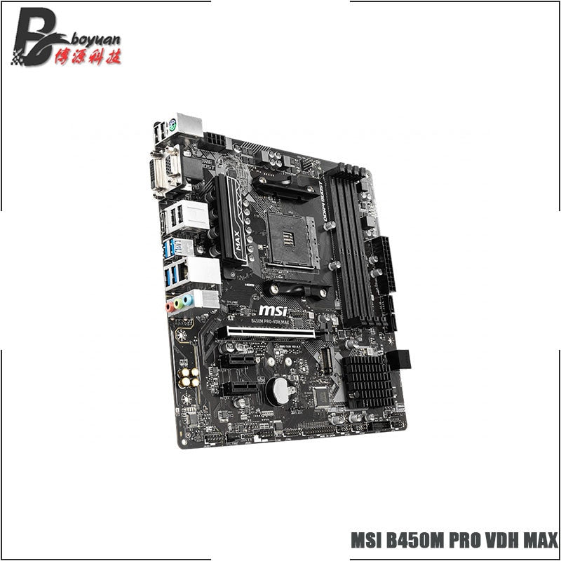MSI B450M PRO VDH MAX M ATX AMD B450 DDR4 3866(OC) MHz,M.2,SATAIII, HDMI,VGA,DVI D,64G,best support R9 Desktop CPU Socket AM4|Motherboards - Frontier General Hardware