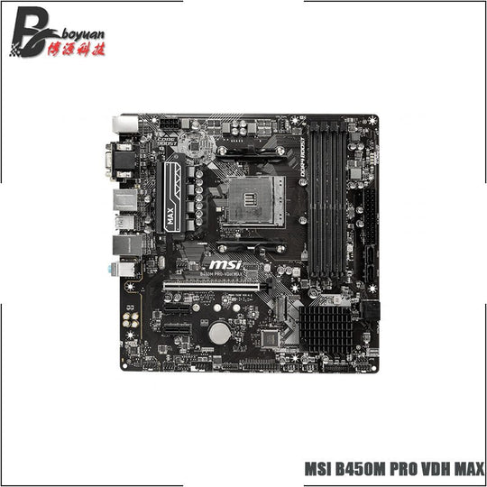MSI B450M PRO VDH MAX M ATX AMD B450 DDR4 3866(OC) MHz,M.2,SATAIII, HDMI,VGA,DVI D,64G,best support R9 Desktop CPU Socket AM4|Motherboards - Frontier General Hardware