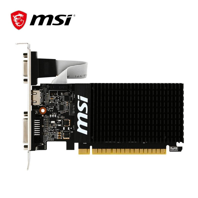MSI GAMING GeForce GT 710 1GB GDRR3 64 bit HDCP Support DirectX 12 OpenGL 4.5 Heat Sink Low Profile Graphics Card GT710 1GD3H LP|Graphics Cards - Frontier General Hardware