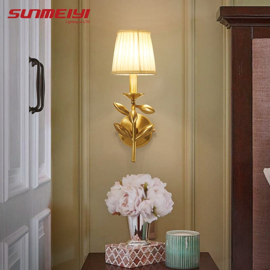 Modern LED Copper Wall Lamp For Bedroom Bedside Corridor Indoor Lighting Applique Murale Frontier General Hardware