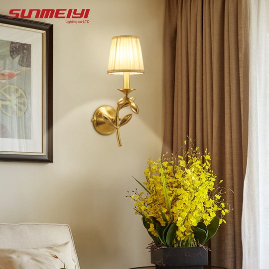 Modern LED Copper Wall Lamp For Bedroom Bedside Corridor Indoor Lighting Applique Murale Frontier General Hardware