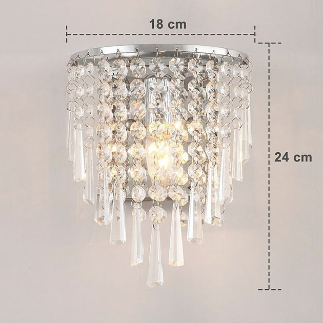 Modern LED Crystal Lustre Wall Light 220V E14 Silver Finish For Dining Living Room Hallway Home Decor Frontier General Hardware