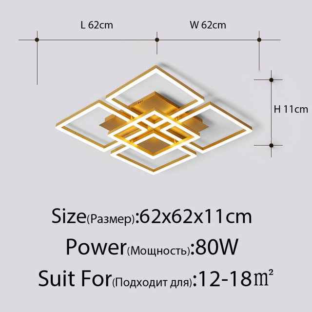 Modern LED chandelier lamps for the living room Home golden color lamps for the bedroom with remote control dimming dining room|Chandeliers
