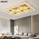 Modern LED chandelier lamps for the living room Home golden color lamps for the bedroom with remote control dimming dining room|Chandeliers