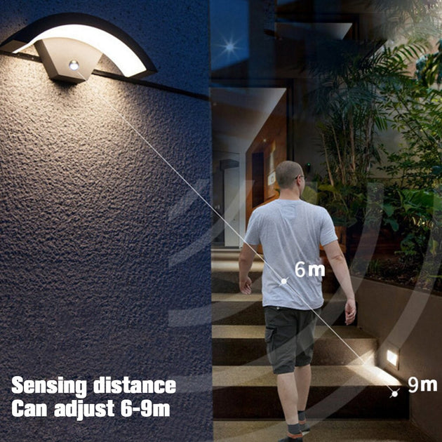 Outdoor Wall Light With Motion Sensor IP65 Waterproof LED Porch Garden Corridor Warm White 12W 20W Frontier General Hardware