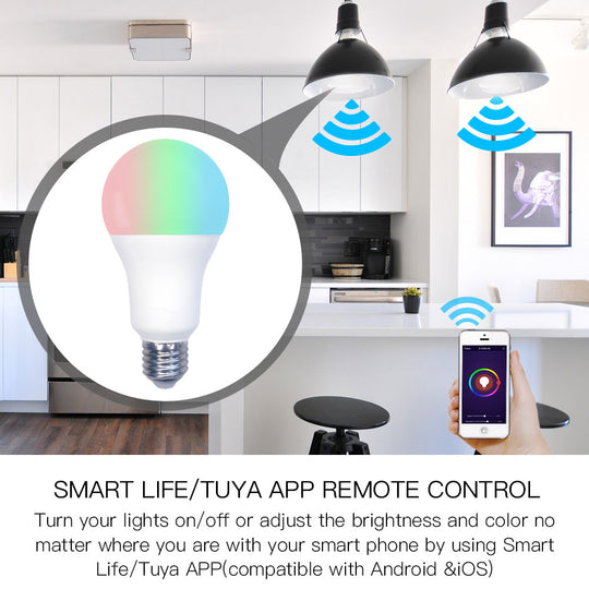 Moes WiFi Smart LED Light Bulb Dimmable Lamp 14W RGB C+W E27 Color Changing Tuya Smart App Control Work with Alexa Google LED Frontier General Hardware