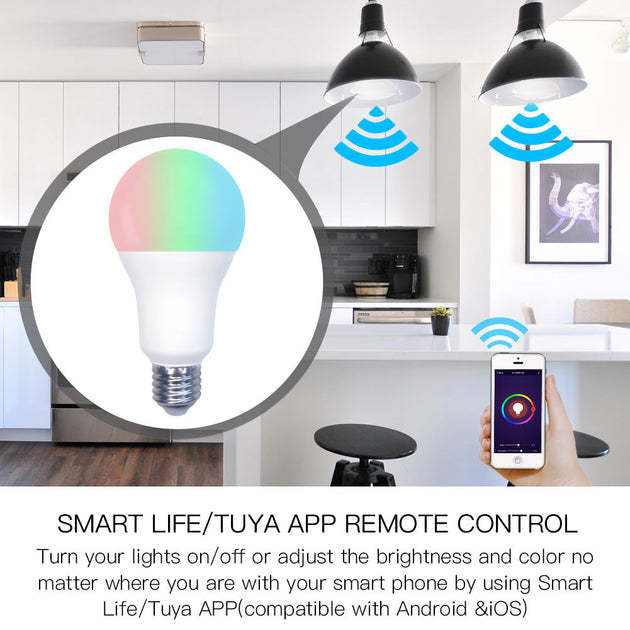 Moes WiFi Smart LED Light Bulb Dimmable Lamp 14W RGB C+W E27 Color Changing Tuya Smart App Control Work with Alexa Google LED Frontier General Hardware