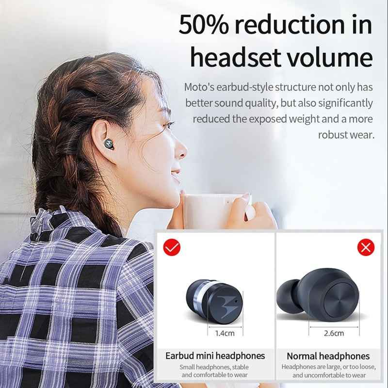 Motorola Vervebuds 110 TWS Bluetooth 5.0 Wireless Earphone Earbuds Mini in ear VB 110 Headphones Headset Touch verve buds 110|Bluetooth Earphones & Headphones