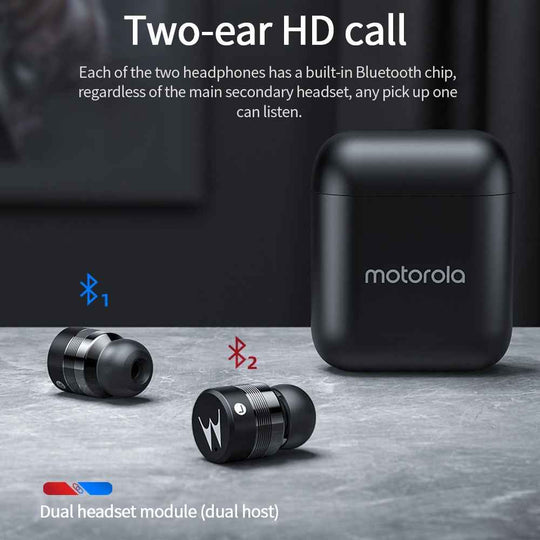 Motorola Vervebuds 110 TWS Bluetooth 5.0 Wireless Earphone Earbuds Mini in ear VB 110 Headphones Headset Touch verve buds 110|Bluetooth Earphones & Headphones