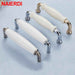 NAIERDI Modern Ceramic Cabinet Handles Zinc Alloy Drawer Knobs Bright Chrome Wardrobe Door Handles Furniture Handle 96mm/128mm|Cabinet Pulls