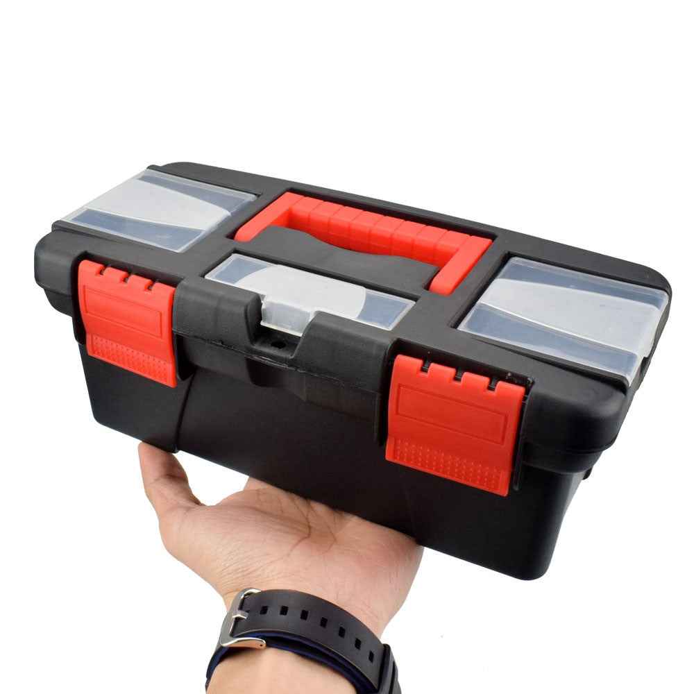 NEWACALOX 10" Tool Box with Handle Compartment Storage Organizers Toolbox for Hardware Tool Soldering Iron Accessories Toolcase|Tool Boxes