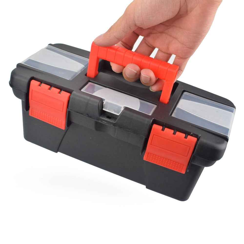 NEWACALOX 10" Tool Box with Handle Compartment Storage Organizers Toolbox for Hardware Tool Soldering Iron Accessories Toolcase|Tool Boxes