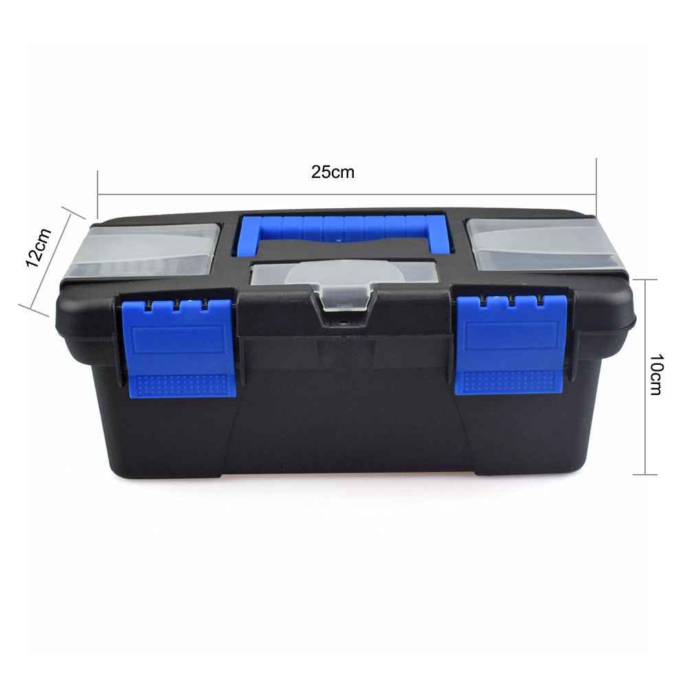 NEWACALOX 10" Tool Box with Handle Compartment Storage Organizers Toolbox for Hardware Tool Soldering Iron Accessories Toolcase|Tool Boxes