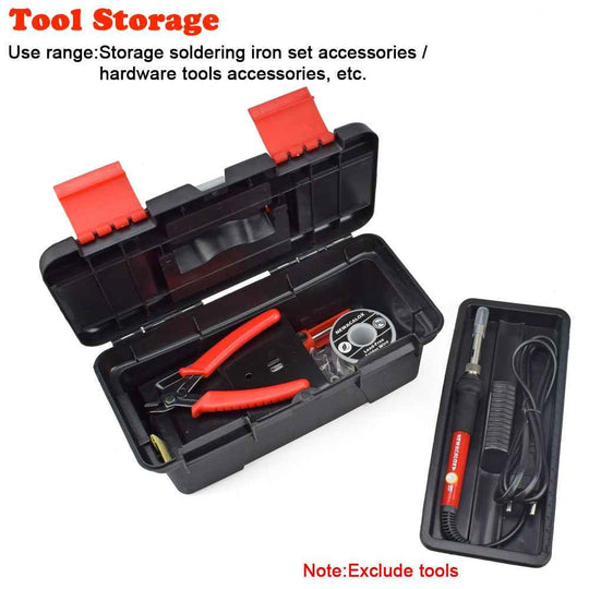 NEWACALOX 10" Tool Box with Handle Compartment Storage Organizers Toolbox for Hardware Tool Soldering Iron Accessories Toolcase|Tool Boxes