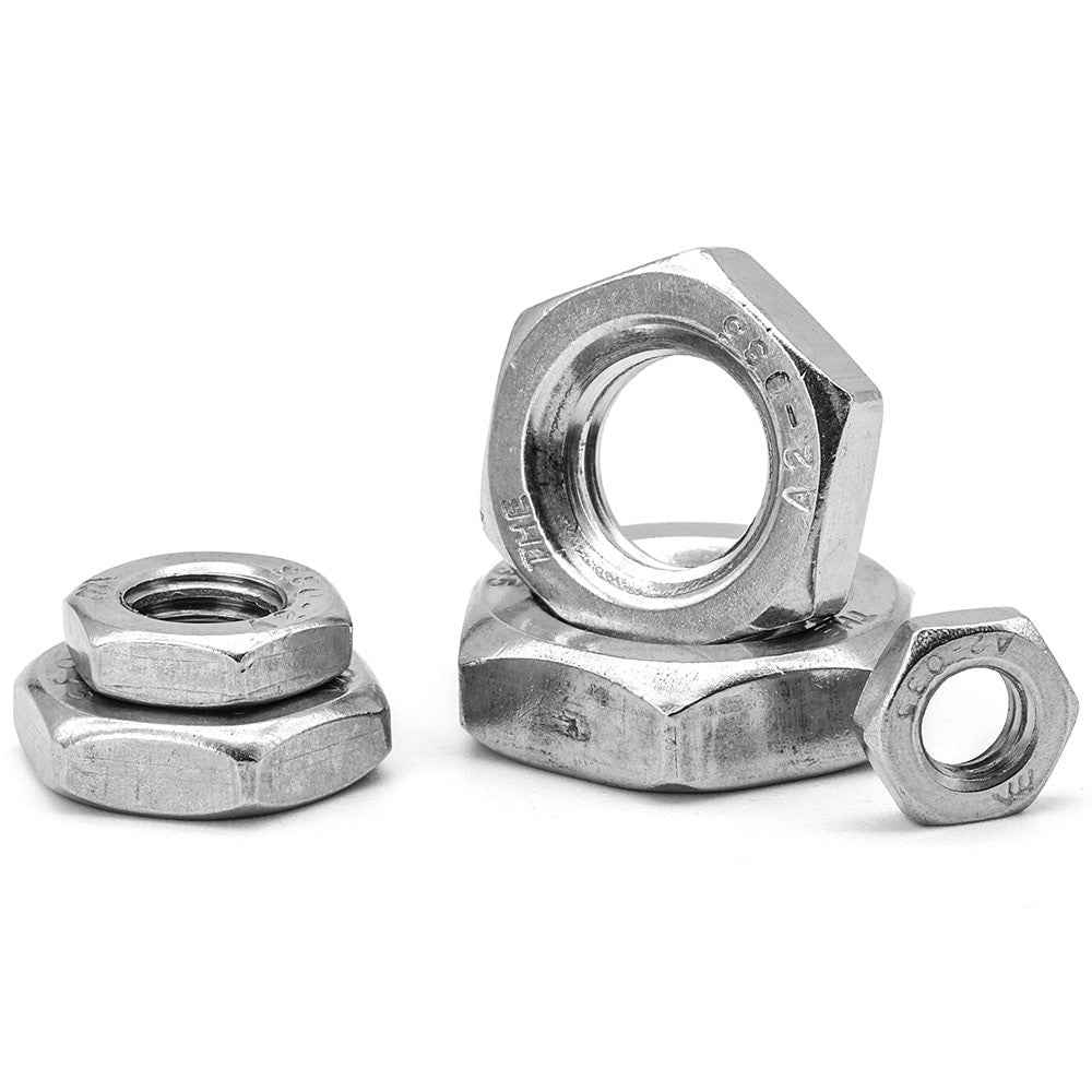 NINDEJIN 288pcs Hex Hexagon Thin Nuts Assortment Kit M3 M4 M5 M6 M8 M10 M12 304 Stainless Steel Metric DIN439 Hex Thin Nuts Set|Nuts