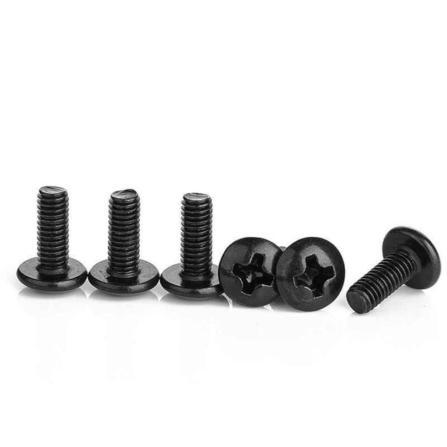NINDEJIN 30/40Pcs M3 M4 TM Screws Phillips Truss Mushroom Head Screw Black Plated Electronic Carbon Steel Samll Screws|Screws