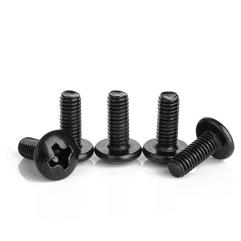 NINDEJIN 30/40Pcs M3 M4 TM Screws Phillips Truss Mushroom Head Screw Black Plated Electronic Carbon Steel Samll Screws|Screws