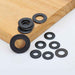 NINDEJIN 500pcs Flat Washer Set m2 m2.5 m3 m4 m5 m6 m8 m10 Carbon Steel Black Gasket Set Plain Washer Assortment Kit Ring|Washers