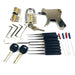 Locksmith Lock Gun with Transparent Practice Locks Broken Key Extractor Pick Tool Set