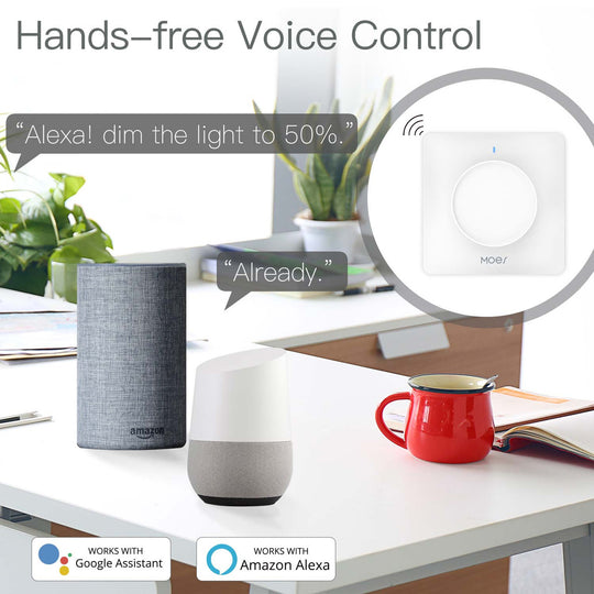 Moes WiFi Smart Rotary Light Dimmer Switch With Brightness Memory Remote Control Works With Alexa Google Tuya App EU Frontier General Hardware