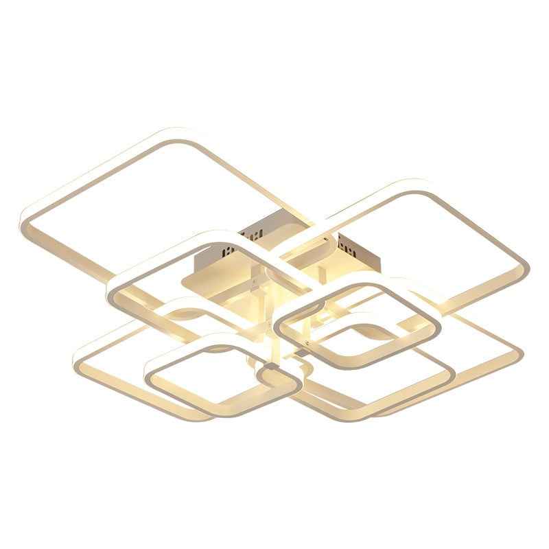 New led Chandelier Lights For Living Room Dining Kitchen Bedroom Home Modern Rectangle Ceiling Lamp Lighting Fixtures|Chandeliers