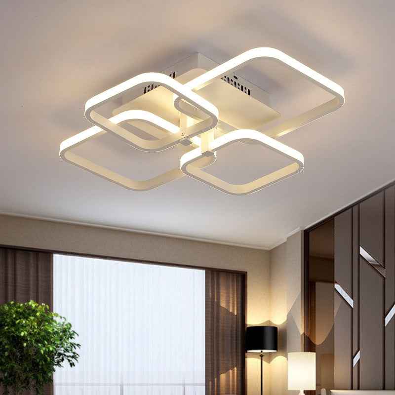 New led Chandelier Lights For Living Room Dining Kitchen Bedroom Home Modern Rectangle Ceiling Lamp Lighting Fixtures|Chandeliers