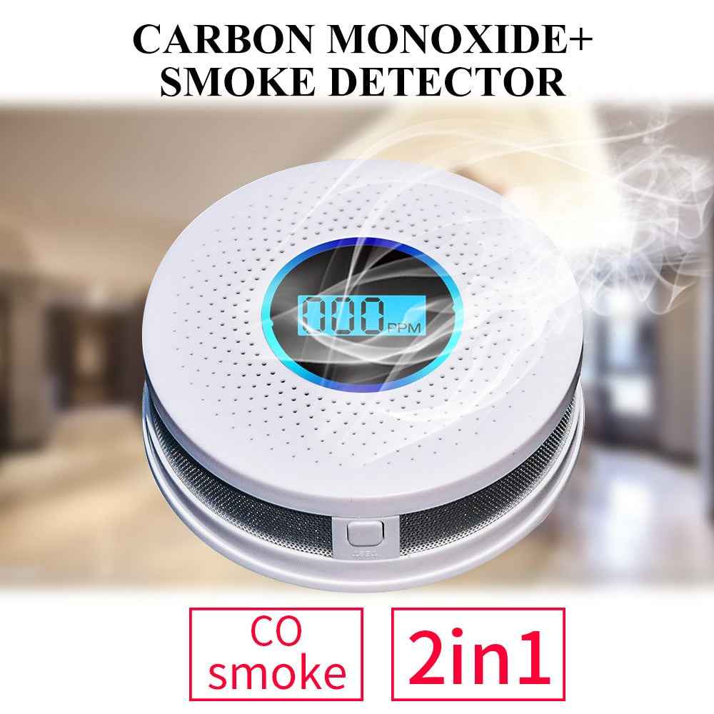 Newest 2 in 1 LED Digital Gas Smoke Alarm Co Carbon Monoxide Detector Voice Warn Sensor Home Security Protection High Sensitive|Carbon Monoxide Detectors