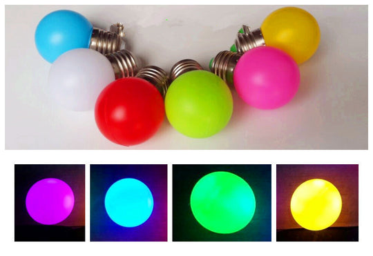 Energy Saving LED Golf Ball Light Globe E27 B22 1W 2W 3W 5W 220V RGB Colorful Bulb Frontier General Hardware