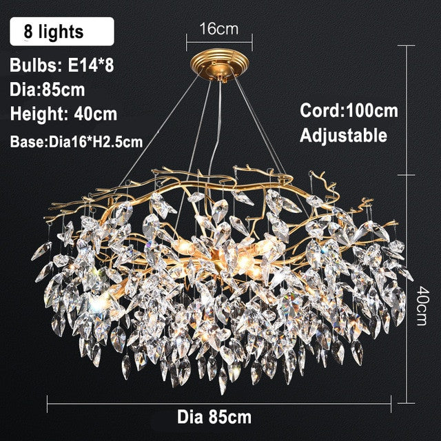 Nordic LED Luxury Crystal Chandelier Lighting for Home Decoration LOFT Kitchen Dining Living Room Hotel Hall Art Indoor Lights|Chandeliers| - Frontier General Hardware