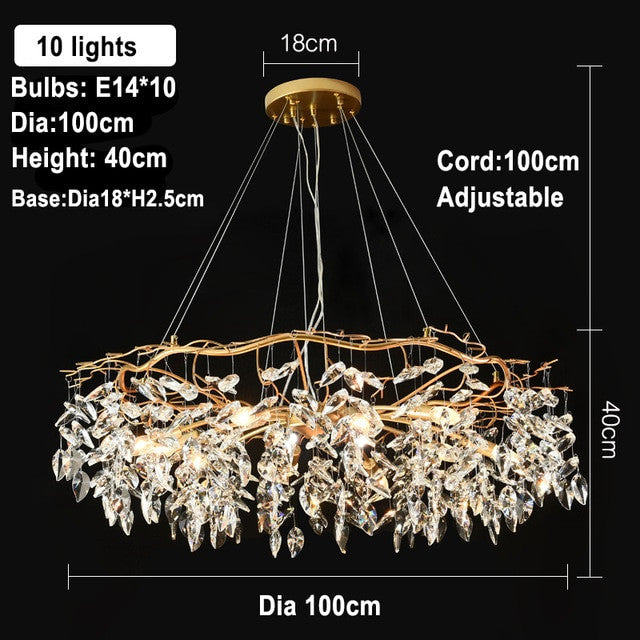 Nordic LED Luxury Crystal Chandelier Lighting for Home Decoration LOFT Kitchen Dining Living Room Hotel Hall Art Indoor Lights|Chandeliers| - Frontier General Hardware