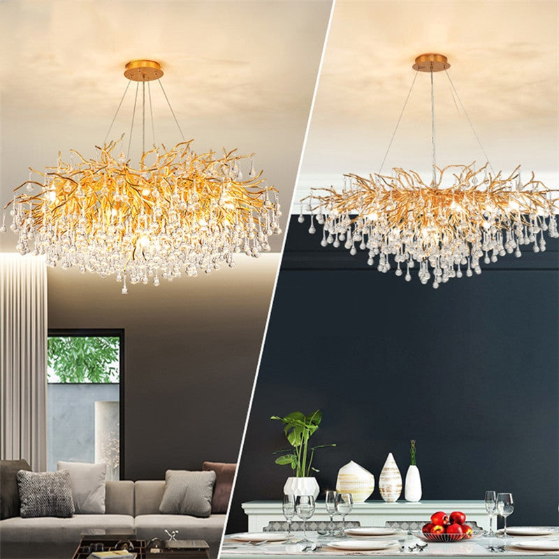 Nordic LED Luxury Crystal Chandelier Lighting for Home Decoration LOFT Kitchen Dining Living Room Hotel Hall Art Indoor Lights|Chandeliers| - Frontier General Hardware