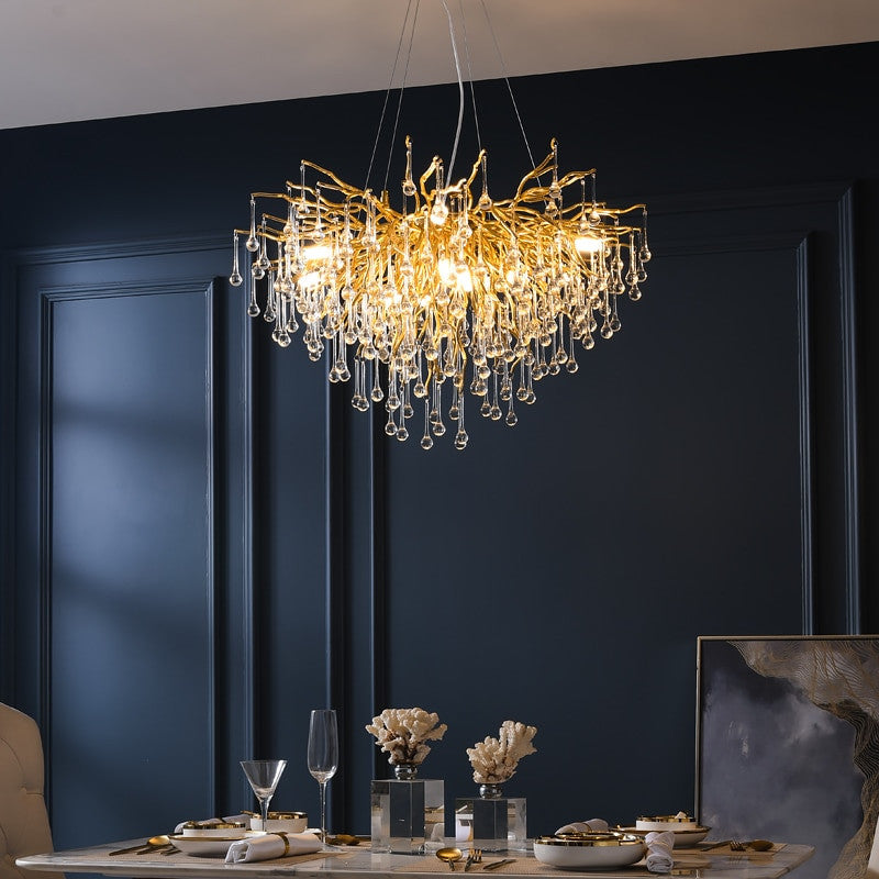Nordic LED Luxury Crystal Chandelier Lighting for Home Decoration LOFT Kitchen Dining Living Room Hotel Hall Art Indoor Lights|Chandeliers| - Frontier General Hardware