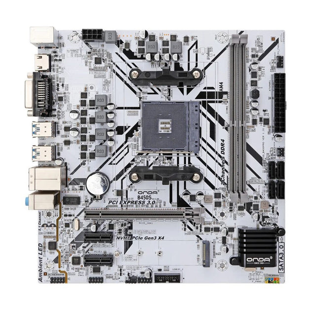 ONDA B450S Motherboard B450 AMD AM4 For Ryzen 1/2/3/4/5 Gen & Athlon Processors 64GB PCI-E 3.0 16X SATA3.0 M.2 DDR4 B450M Frontier General Hardware