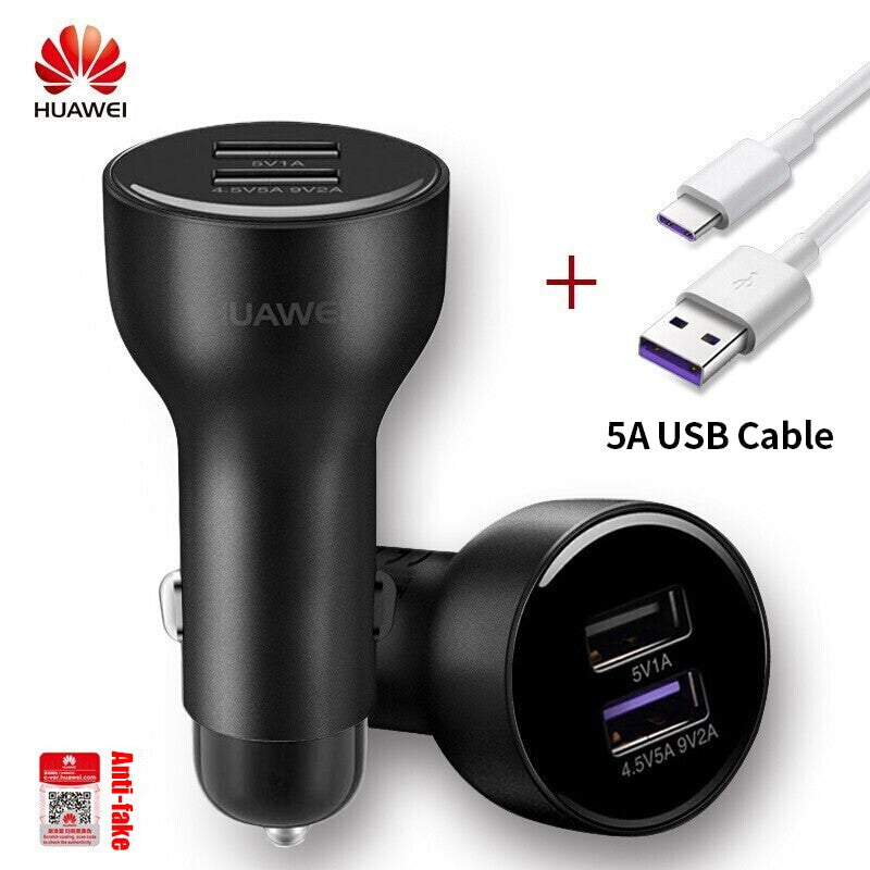 Huawei Car Fast Charger Intelligent Quick Chargers 27.5W 4.5V 9V 5A Type C Cable For Samsung Iphone SuperCharger AP38 - Frontier General Hardware