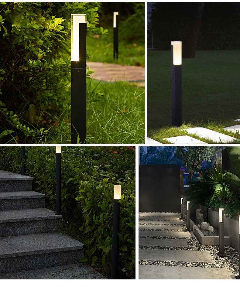 Outdoor human body induction waterproof LED garden lawn lamp modern aluminum outdoor garden villa landscape lawn street lamp|Path Lights