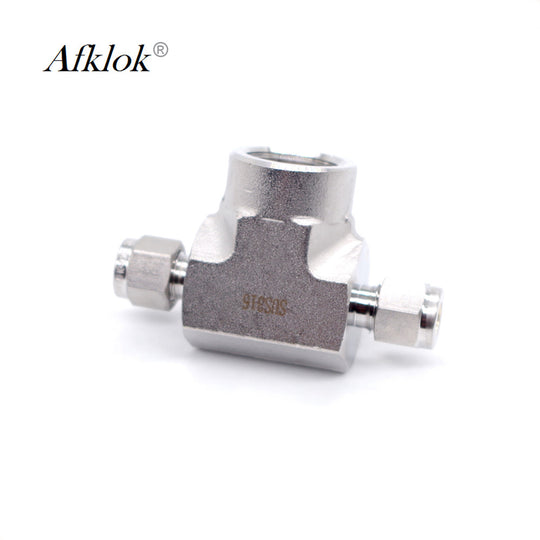 Stainless Steel 316 3 Way Pipe Tee Fittings Connector Hex 3/8 Inch OD to NPT Female Frontier General Hardware