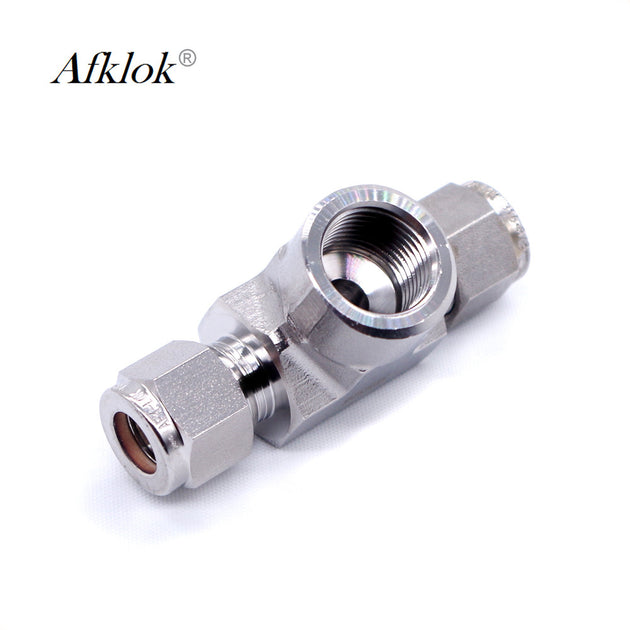 Stainless Steel 316 3 Way Pipe Tee Fittings Connector Hex 3/8 Inch OD to NPT Female Frontier General Hardware