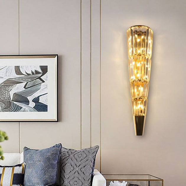 Post Modern Crystal Wall Lamp Gold Sconce LED Lighting Fixture AC110 240V E14 Bulbs Warm White 3000K Cool White 6000K Frontier General Hardware