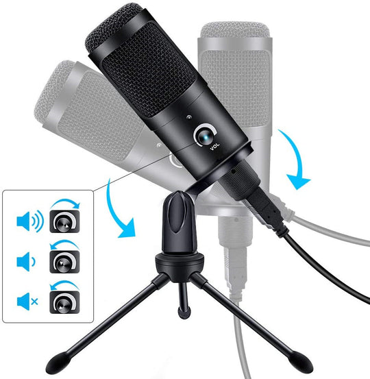 Professional USB Wired Condenser Studio Microphone With Shock Mount And Cable For PC Notebook Karaoke Frontier General Hardware