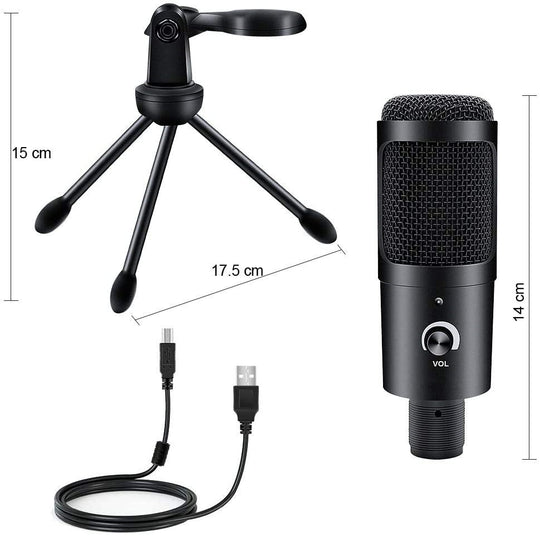 Professional USB Wired Condenser Studio Microphone With Shock Mount And Cable For PC Notebook Karaoke Frontier General Hardware