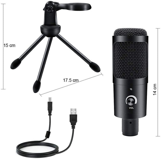 Professional USB Wired Condenser Studio Microphone With Shock Mount And Cable For PC Notebook Karaoke Frontier General Hardware